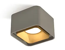 Светильник накладной XS7834004 Ambrella light золотой серый 1 лампа, основание серое в стиле хай-тек современный квадратный