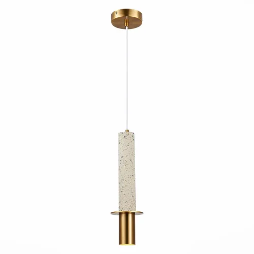 Светильник подвесной Varese SL1211.513.01 ST-Luce белый золотой на 1 лампу, основание золотое в стиле современный трубочки Светильник подвесной Varese SL1211.513.01 ST-Luce белый золотой на 1 лампу, основание золотое в стиле современный трубочки