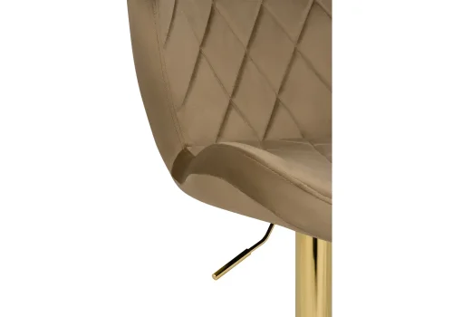 Барный стул Porch dark beige / golden 15505 Woodville, бежевый/велюр, ножки/металл/золотой, размеры - *1100***470*530 фото 6