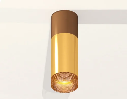 Светильник накладной Techno spot XS6327061 Ambrella light жёлтый золотой 1 лампа, основание коричневое в стиле современный круглый фото 2