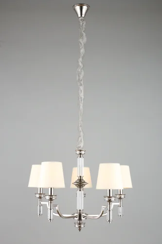 Люстра подвесная Dimaro OML-87803-05 Omnilux бежевая на 5 ламп, основание хром в стиле классический фото 2