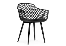 Пластиковый стул Rikon black / wood 15827 Woodville, чёрный/пластик, ножки/металл/чёрный, размеры - ****580*450