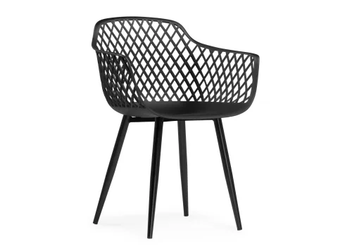 Пластиковый стул Rikon black / wood 15827 Woodville, чёрный/пластик, ножки/металл/чёрный, размеры - ****580*450