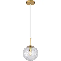 Светильник подвесной Alyse TL1215H-01TR Toplight прозрачный 1 лампа, основание золотое в стиле современный шар