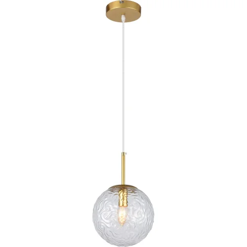 Светильник подвесной Alyse TL1215H-01TR Toplight прозрачный на 1 лампу, основание золотое в стиле современный шар