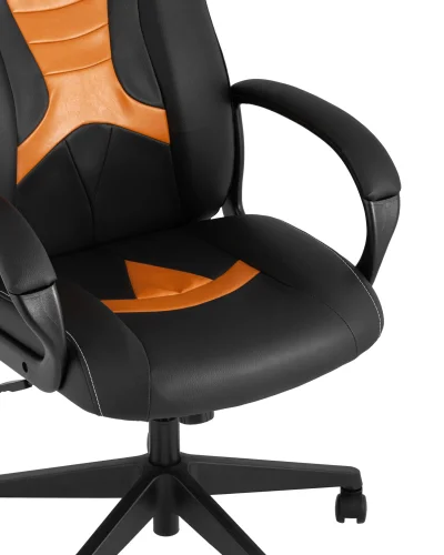 Кресло игровое TopChairs ST-CYBER 8 черный/оранжевый эко.кожа крестовина пластик УТ000035041 Stool Group, оранжевый/экокожа, ножки/металл/чёрный, размеры - ****655*770 фото 3