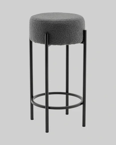 Стул барный Беккет букле темно-серый УТ000041574 Stool Group, серый/букле, ножки/металл/чёрный, размеры - **370**370*370