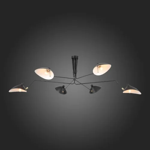 Люстра потолочная Spruzzo SL305.402.06 ST-Luce белая чёрная на 6 ламп, основание чёрное в стиле лофт паук фото 3