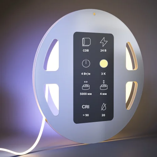 Светодиодная лента 24В COB 4Вт/м 3000К 5м IP 20 201065 Maytoni цвет LED тёплый белый 3000K, световой поток Lm фото 2