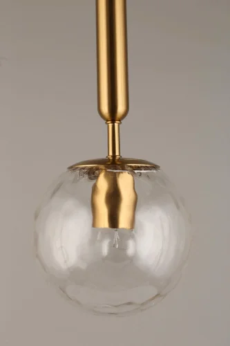 Светильник подвесной Lora APL.728.06.01 Aployt прозрачный 1 лампа, основание латунь в стиле современный лофт шар фото 6
