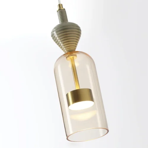 Светильник подвесной LED Palleta 5045/12LB Odeon Light янтарный 1 лампа, основание античное бронза в стиле современный  фото 5