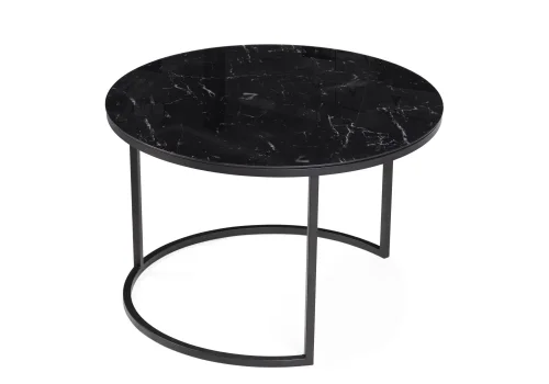 Комплект столиков Плумерия черный мрамор / черный 553550 Woodville столешница мрамор черный из стекло фото 5