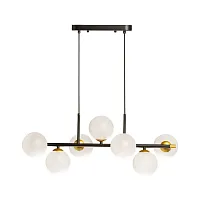 Светильник подвесной LED Оливия 306015707 DeMarkt белый на 7 ламп, основание чёрное в стиле современный линейный