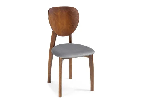 Деревянный стул Окава tenerife stone / миланский орех 543597 Woodville, серый/ткань, ножки/массив бука/орех, размеры - ****440*500