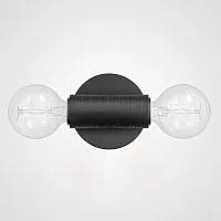 Бра Utilitaire 123278-22 ImperiumLoft чёрный без плафона 2 лампы, основание чёрное в стиле лофт 