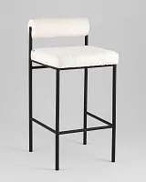 Стул полубарный Балла букле молочный УТ000041907 Stool Group, молочный/букле, ножки/металл/чёрный, размеры - ***** Стул полубарный Балла букле молочный УТ000041907 Stool Group, молочный/букле, ножки/металл/чёрный, размеры - *****