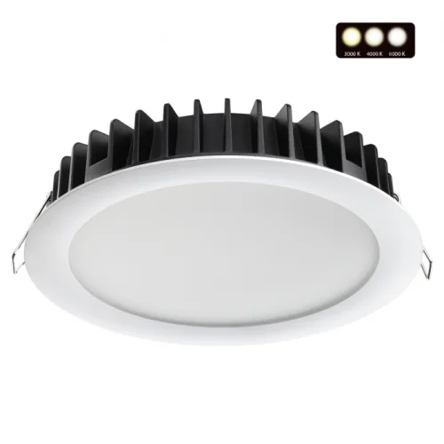 Светильник точечный LED с переключателем цветовой температуры Lante 358955 Novotech белый 1 лампа, основание белое в стиле современный хай-тек 