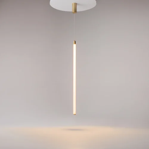 Светильник подвесной LED Ray P022PL-L20G3K Maytoni белый на 1 лампу, основание золотое в стиле современный трубочки фото 3