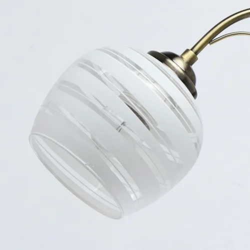 Люстра потолочная Грация 677013005 DeMarkt белая на 5 ламп, основание латунь в стиле современный  фото 4