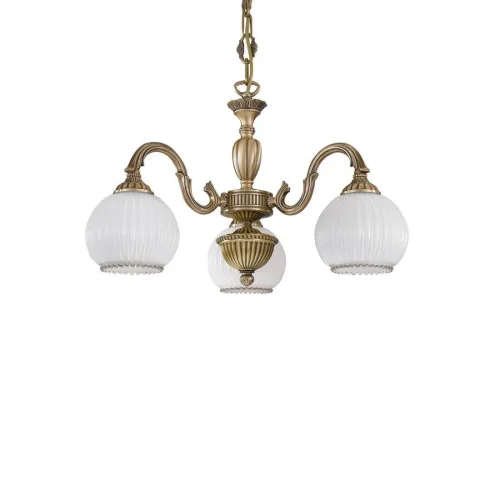 Люстра подвесная  L 9200/3 Reccagni Angelo белая на 3 лампы, основание античное бронза в стиле классический  фото 3