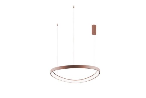 Светильник подвесной LED 0686CLA-48B Milosh Tendence коричневый 1 лампа, основание коричневое в стиле хай-тек современный кольца