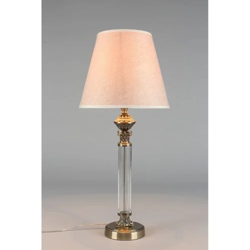 Настольная лампа Rivoli OML-64214-01 Omnilux бежевая на 1 лампу, основание античное бронза металл в стиле классический фото 2