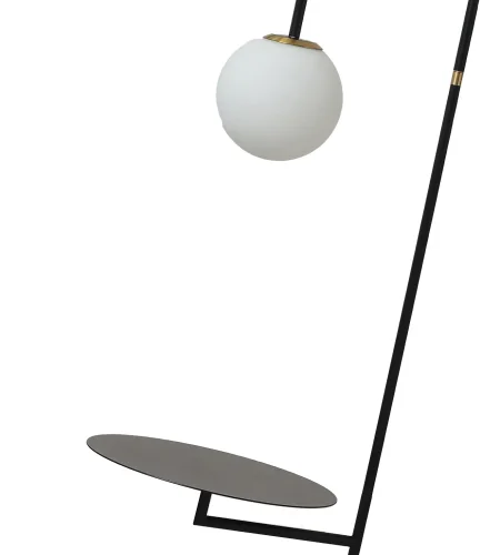 Торшер со столиком Сиена 07009,19 Kink Light изогнутый со столиком чёрный 1 лампа, основание чёрное в стиле 10086
 фото 2