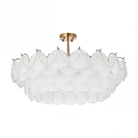 Люстра потолочная AM-Rim 316008/D800 BS Arte Milano белая на 12 ламп, основание латунь в стиле современный 