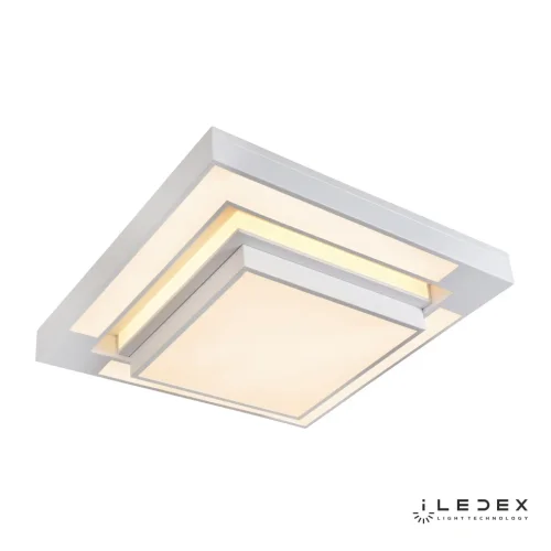 Люстра потолочная LED с пультом Summery B8015-72W/550*550 WH iLedex белая на 1 лампа, основание белое в стиле современный хай-тек с пультом квадраты