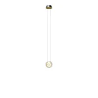Светильник подвесной LED Pharao MOD361PL-L7BS3K Maytoni прозрачный на 1 лампу, основание латунь в стиле современный хай-тек шар
