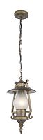 Подвесной светильник Leyro 1496-1P Favourite уличный IP44 коричневый 1 лампа, плафон белый в стиле кантри классика E27