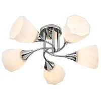Люстра потолочная Camellia 664/5P Escada белая на 5 ламп, основание хром в стиле современный 