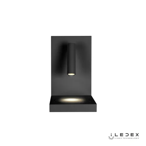 Бра с выключателем LED iCharge 1831A BK iLedex чёрный на 1 лампа, основание чёрное в стиле хай-тек современный с полкой с беспроводной зарядкой для чтения фото 2