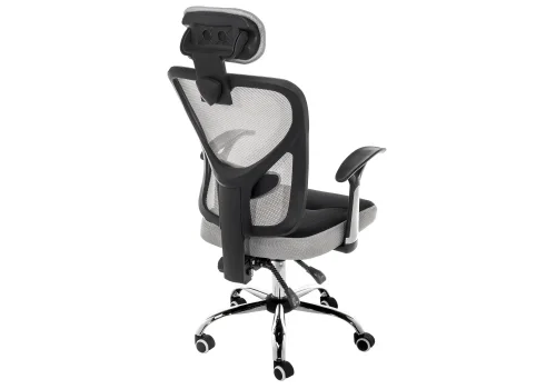 Компьютерное кресло Lody 1 серое / черное 11479 Woodville, чёрный серый/ткань, ножки/металл/хром, размеры - *1230***600*680 фото 4