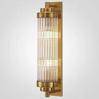 Бра Brass Kiosk Bra 85022-22 ImperiumLoft прозрачный на 2 лампы, основание латунь в стиле арт-деко 