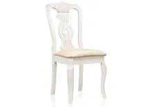 Деревянный стул Lomar butter white 1603 Woodville, бежевый/ткань, ножки/дерево/белый, размеры - ****460*580