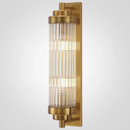 Бра Brass Kiosk Bra 85022-22 ImperiumLoft прозрачный на 2 лампы, основание латунь в стиле арт-деко 