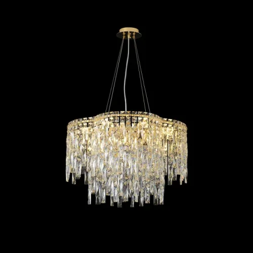 Люстра подвесная ABRIL SP12 GOLD Crystal Lux прозрачная на 12 ламп, основание золотое в стиле классический фото 3 Люстра подвесная ABRIL SP12 GOLD Crystal Lux прозрачная на 12 ламп, основание золотое в стиле классический фото 3