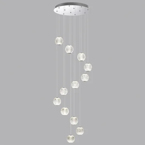 Люстра каскадная LED Crystal 5007/56L Odeon Light прозрачная на 1 лампа, основание хром в стиле современный шар фото 4