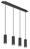 Светильник подвесной Robby 57910-4HB Globo чёрный 4 лампы, основание чёрное в стиле минимализм современный трубочки