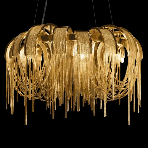 Люстра подвесная Volver 10404/650 GD LOFT IT золотая на 5 ламп, основание золотое в стиле арт-деко цепочки фото 7