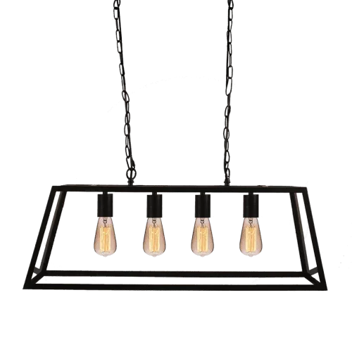 Светильник подвесной Лофт 057-950 Sun-Lumen прозрачный на 4 лампы, основание чёрное в стиле лофт 