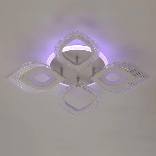 Люстра потолочная LED с пультом Мадлен 424014105 DeMarkt белая на 1 лампа, основание белое в стиле хай-тек с пультом фото 7