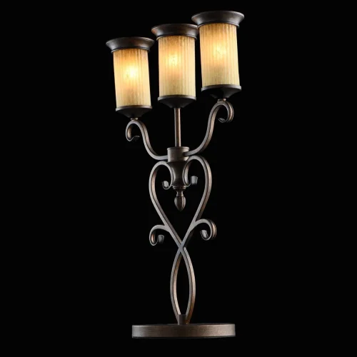 Настольная лампа Айвенго 669031403 Chiaro без плафона 3 лампы, основание коричневое металл в стиле ковка кантри  фото 3