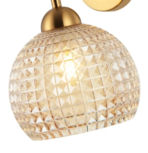 Бра Frency 2118/03/01W Stilfort прозрачный на 1 лампа, основание золотое в стиле современный  фото 2