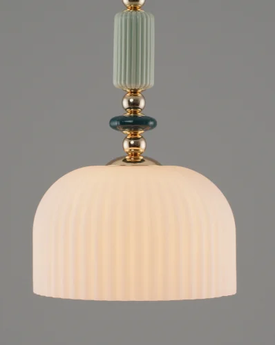 Светильник подвесной Charm V10903-P Moderli белый 1 лампа, основание золотое в стиле современный выдувное фото 3