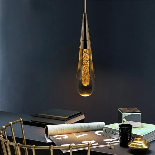 Светильник подвесной FIAL 140680-26 ImperiumLoft прозрачный 1 лампа, основание золотое в стиле современный  фото 9