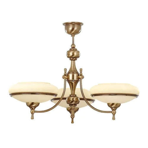 Люстра подвесная San Marino SAN-ZW-3(P) Kutek бежевая на 3 лампы, основание бронзовое в стиле классический 