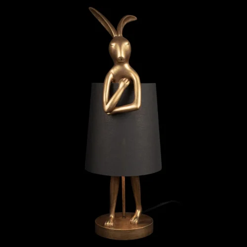 Настольная лампа Lapine 10315/B Black LOFT IT чёрная 1 лампа, основание золотое смола в стиле современный животные фото 2