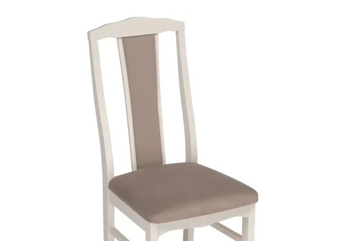 Деревянный стул Гроджин бежевый / молочный 528933 Woodville, бежевый/велюр, ножки/массив березы/молочный, размеры - ****420*500 фото 5